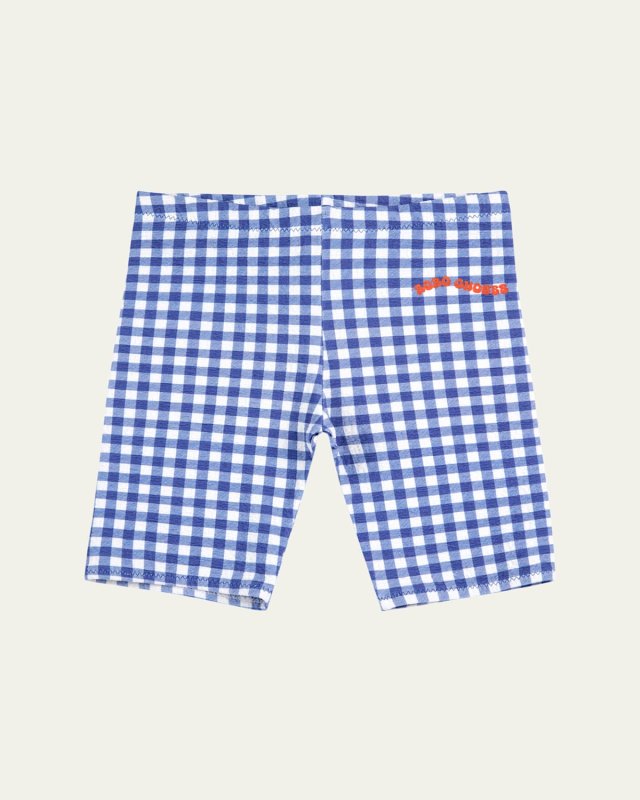Girl's Vichy Gingham-Print Biker Shorts, Size 2-13